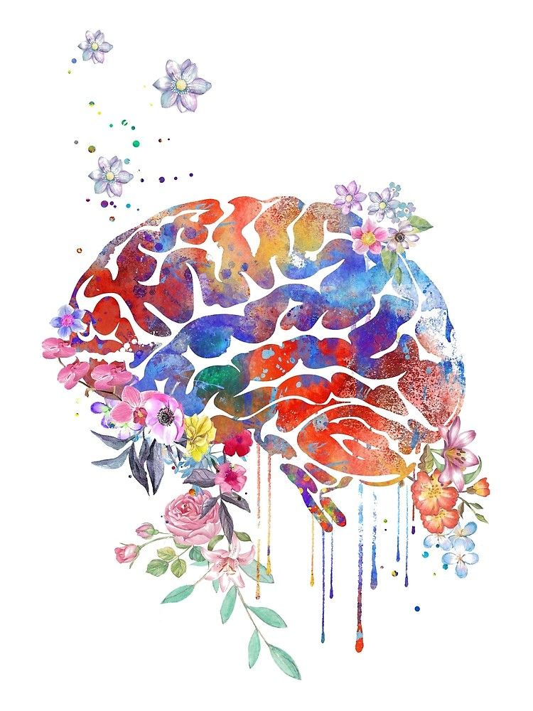 ‘Anatomía del cerebro, cerebro floral_’ by Rosaliartbook